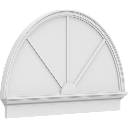 Ekena Millwork Half Round 3 Spoke Architectural Grade PVC Combination Pediment, 50"W x 31-3/4"H x 2-3/4"P PEDPC050X320HRO03